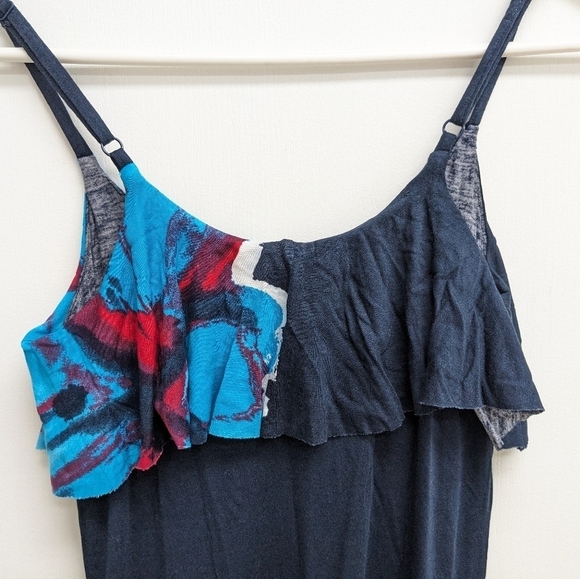 INC International Concept navy floral maxi dress - Picture 2 of 8